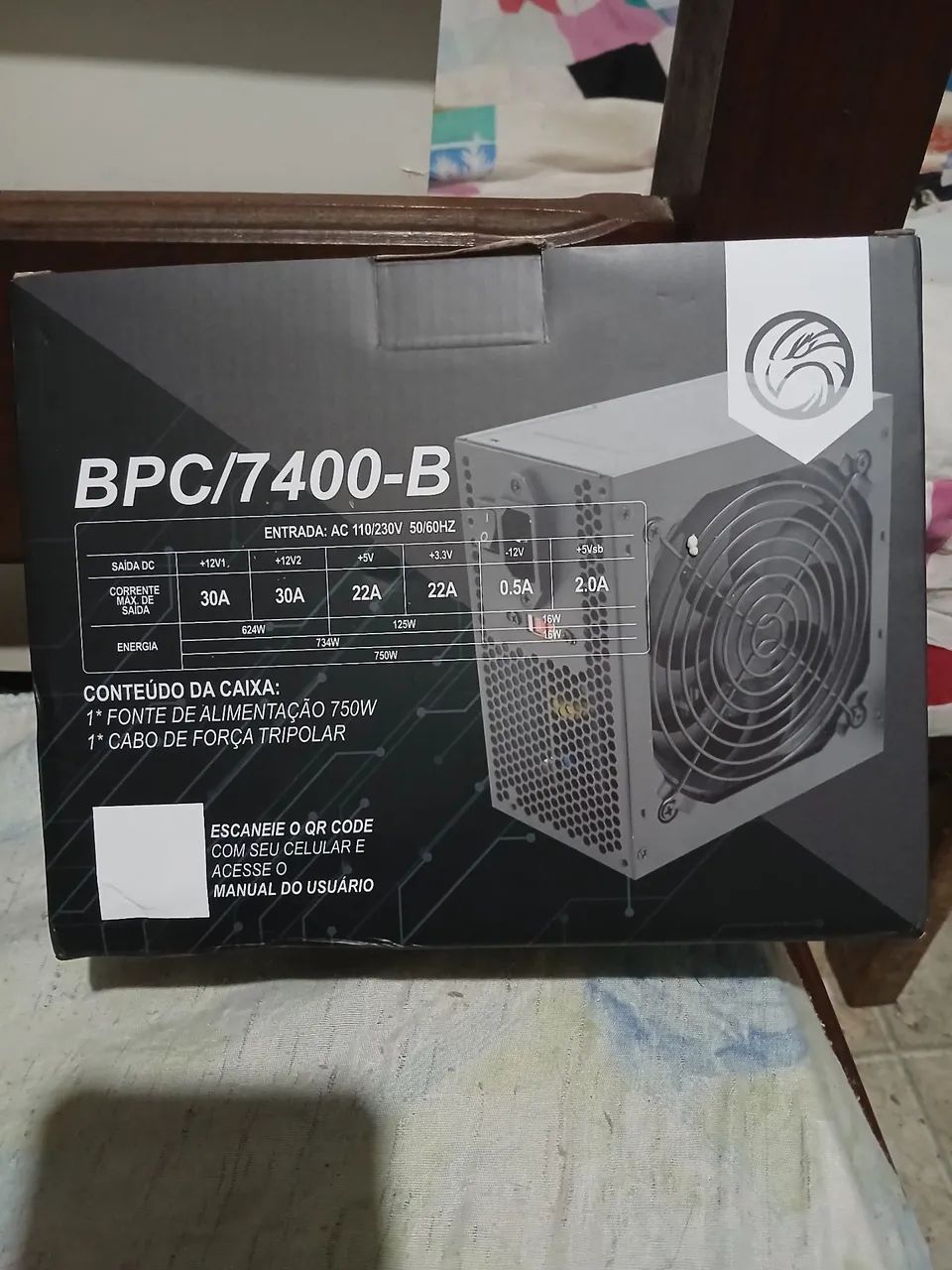 Fonte gamer 750w 80 plus 
