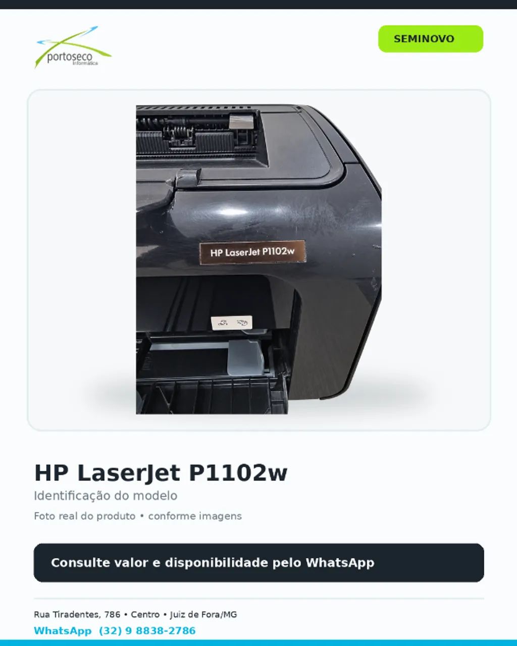 Impressora HP LaserJet P1102w - Monocromática, USB e Wireless - Foto 3