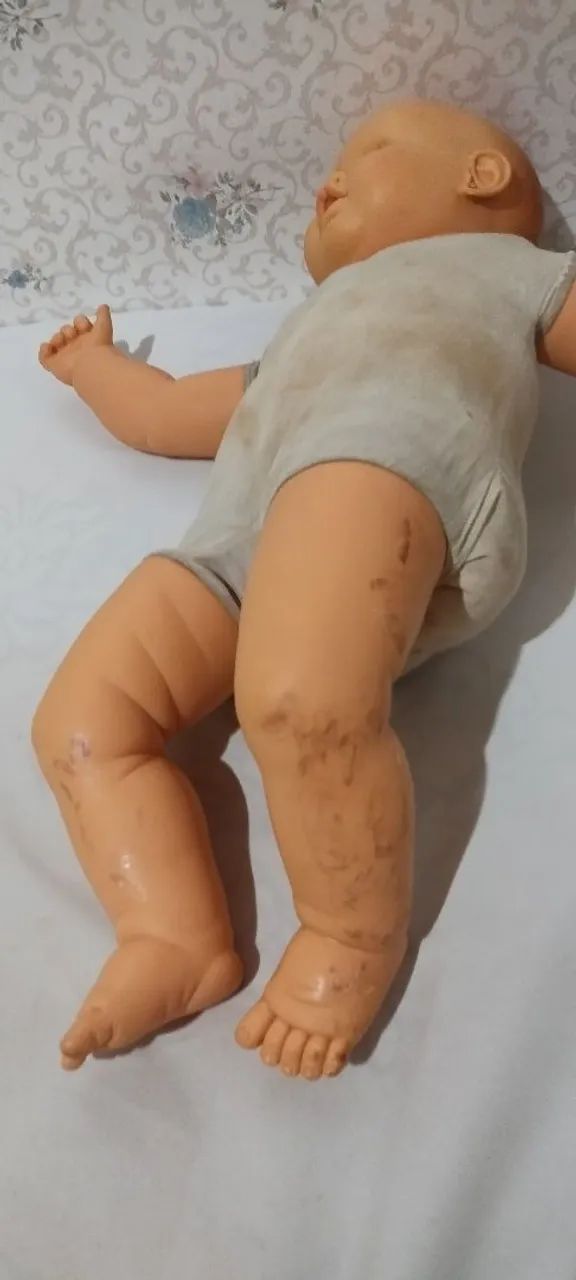 Boneca meu bebê bebezão olhos castanhos frete grátis antigo para restauro  - Foto 6