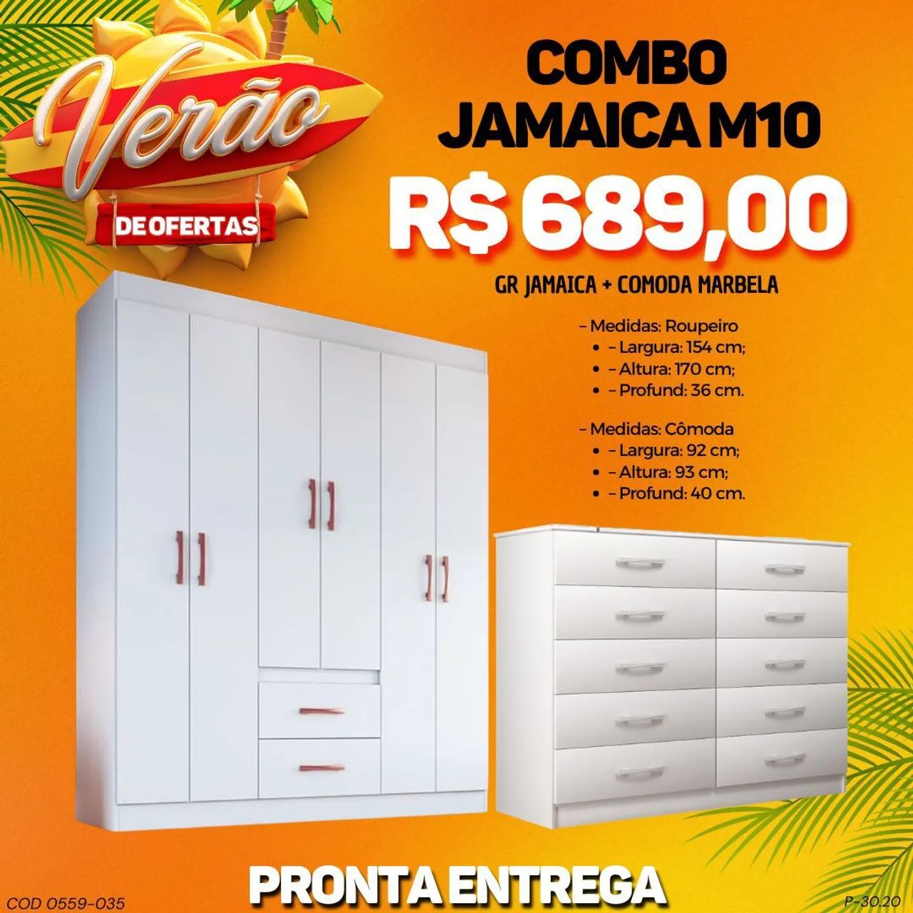 Combo quarto guarda roupa e cômoda - Foto 2