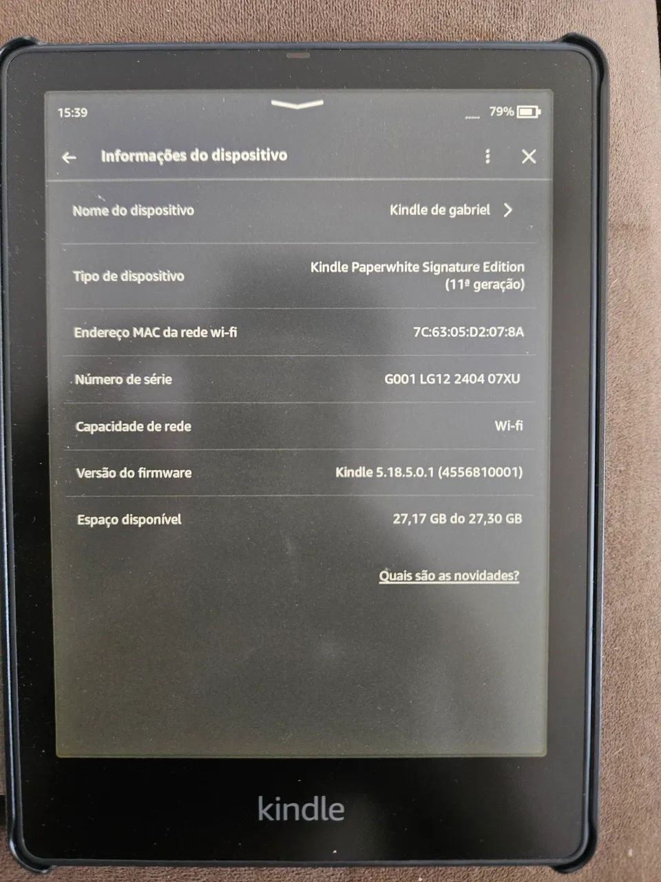 Kindle Paperwhite Signature Edition - 11° Geração (32 GB) com capa