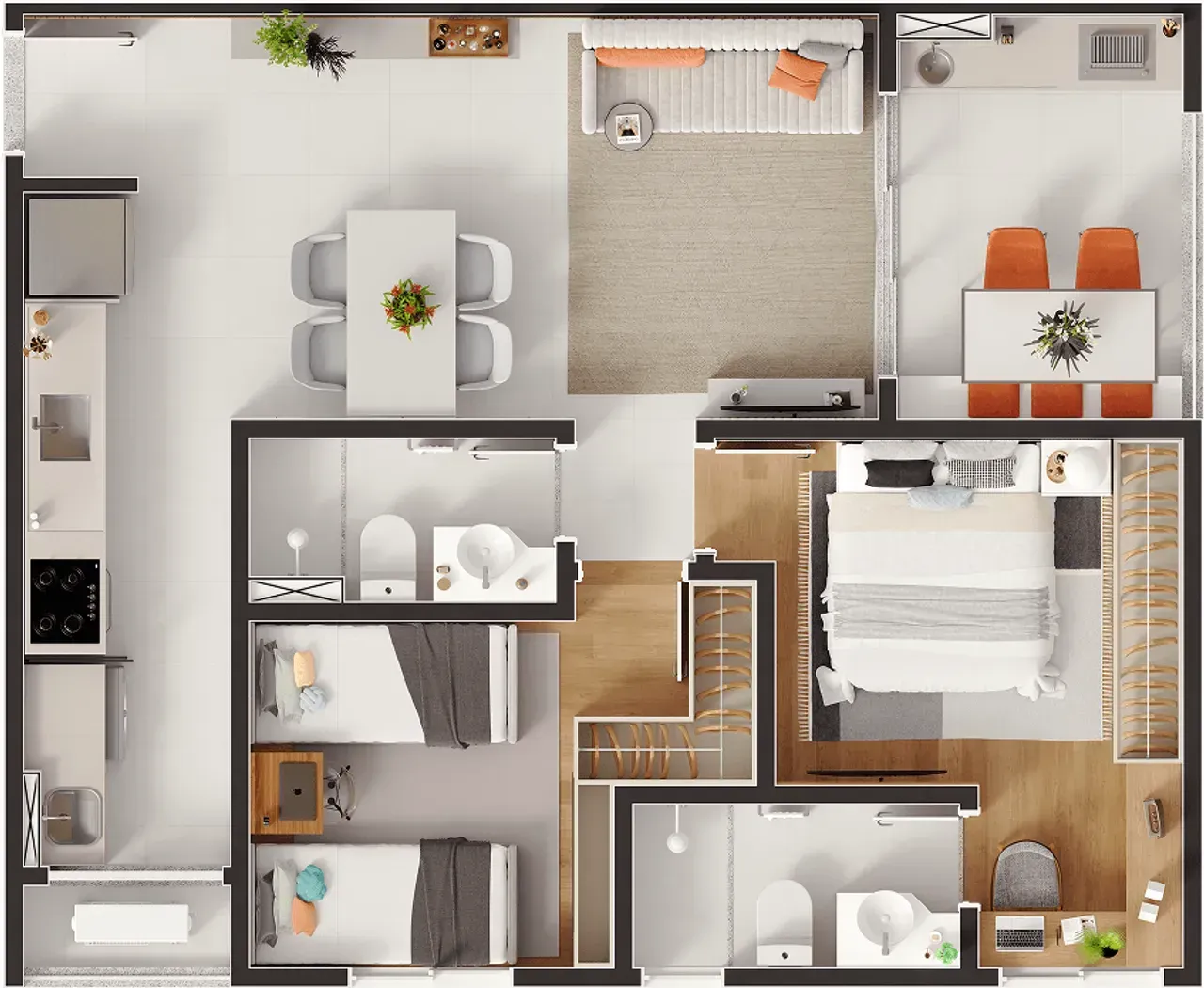 PLANTA 64m²