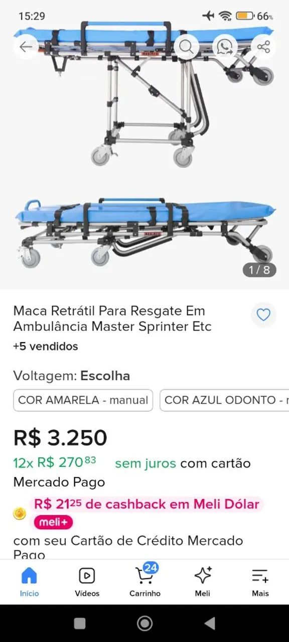 Maca hospitalar retrátil com colchão  - Foto 5