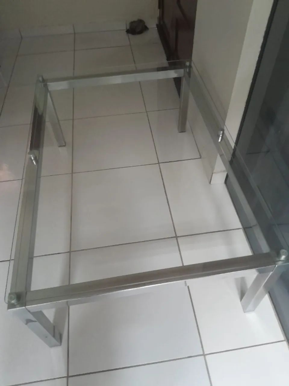 Centro de vidro de inox