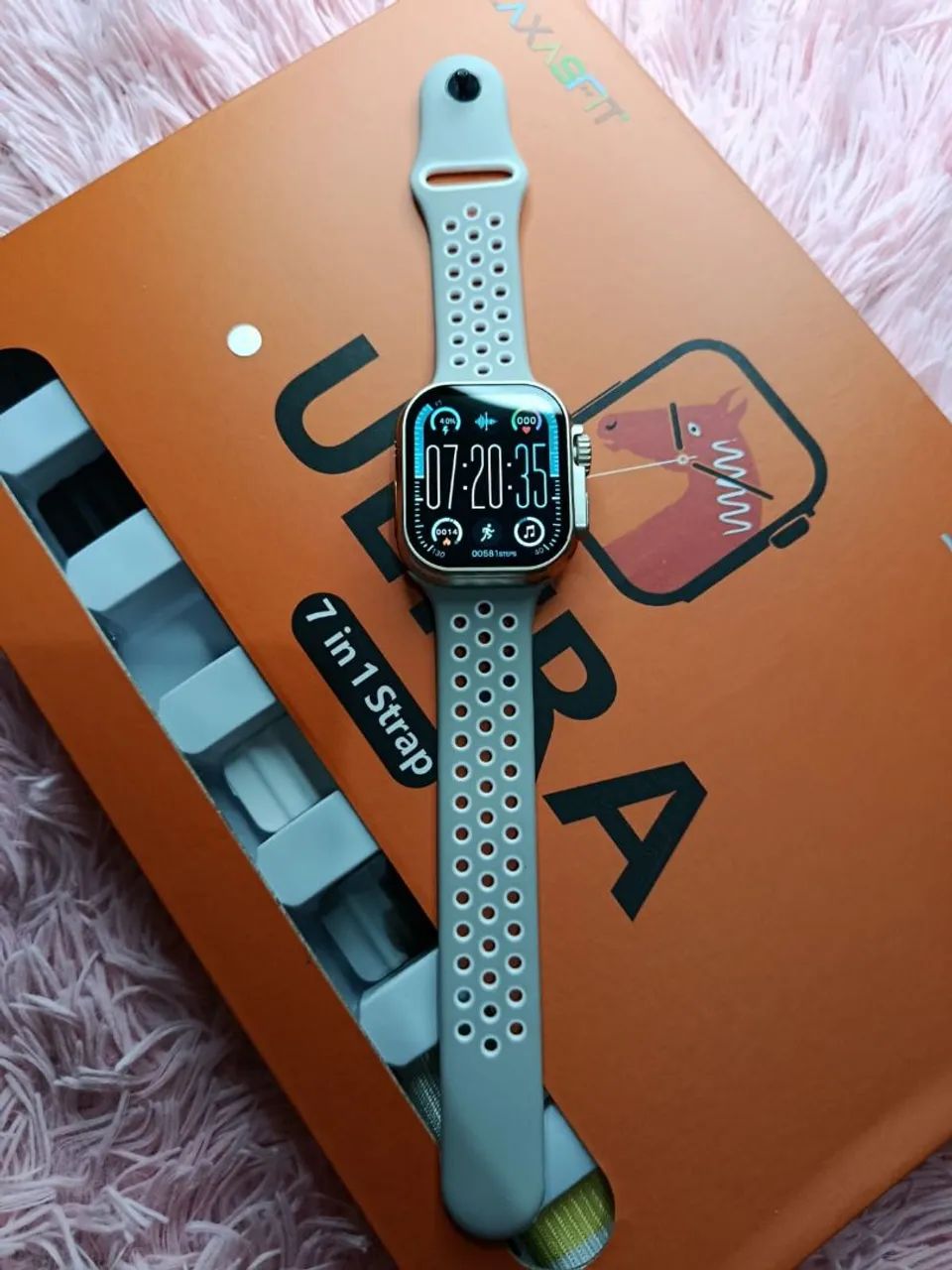 Smartwatch 49mm com 7 Pulseiras 