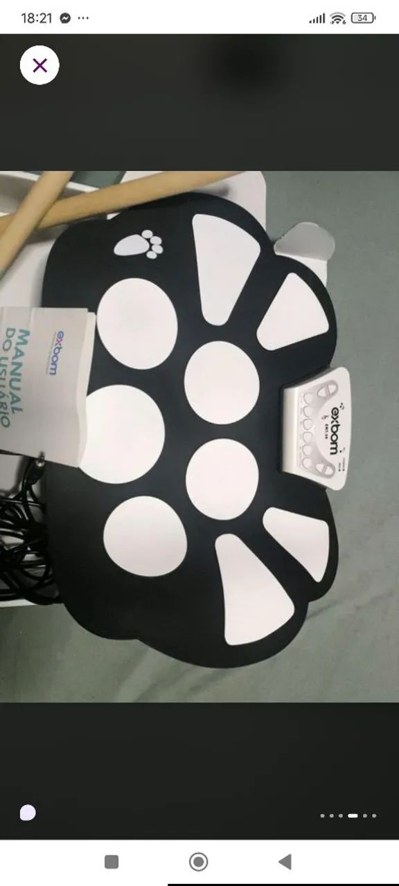 Bateria eletrônica de silicone exbom modelo emt-s9 funcionando perfeitamente  - Foto 4