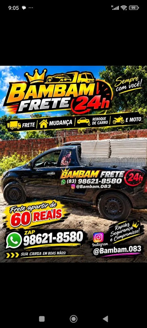 Frete e mudança reboque de carro e moto 24h