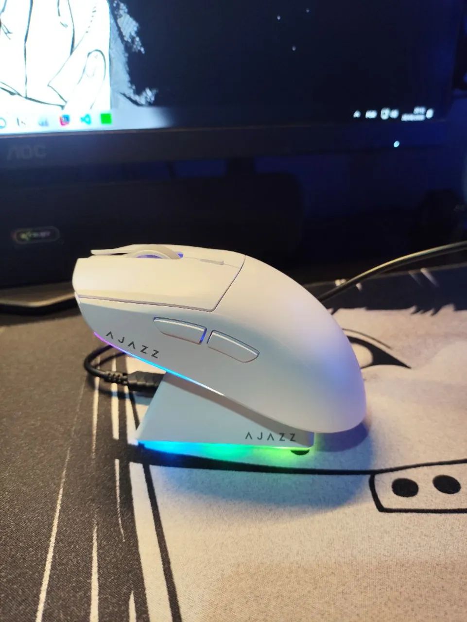 Mouse AJAZZ AJ139 V2 Branco | Dock RGB | Tri-Mode - Foto 5