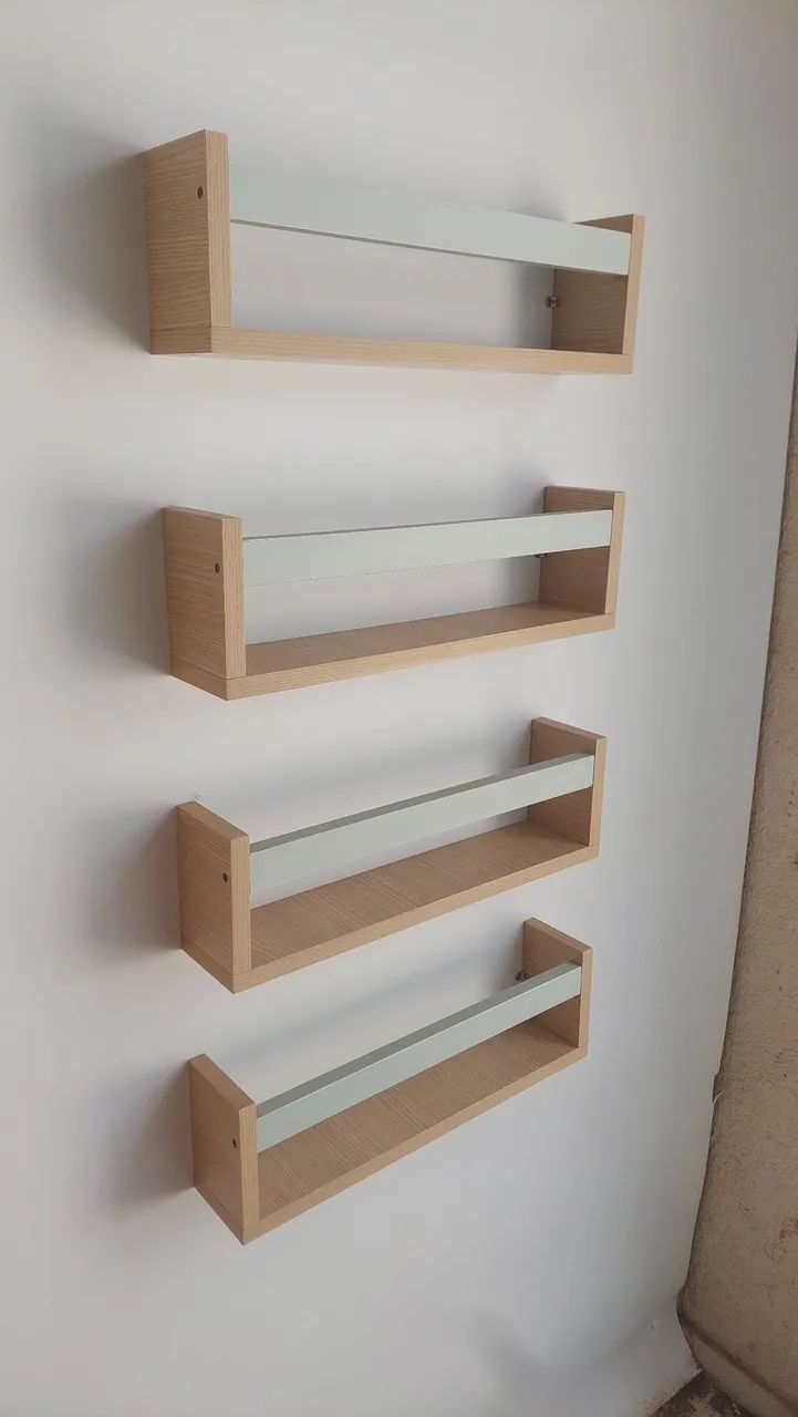Kit com 4 prateleiras para livros - multiuso- Mdf 