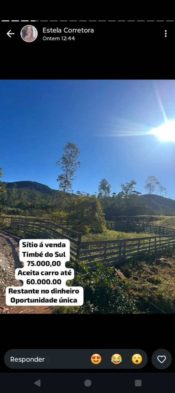 Vendo terreno pra sitio