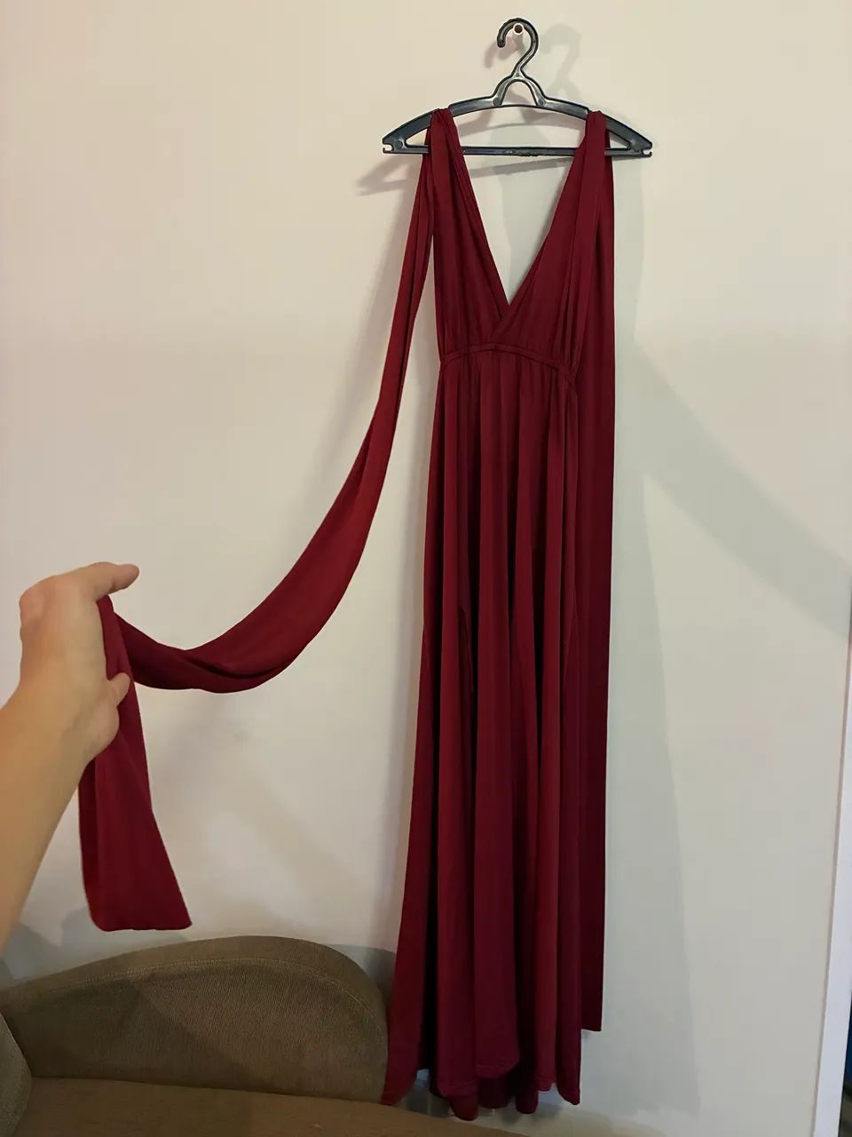 Doa-se Vestido de Festa Vinho - Foto 2
