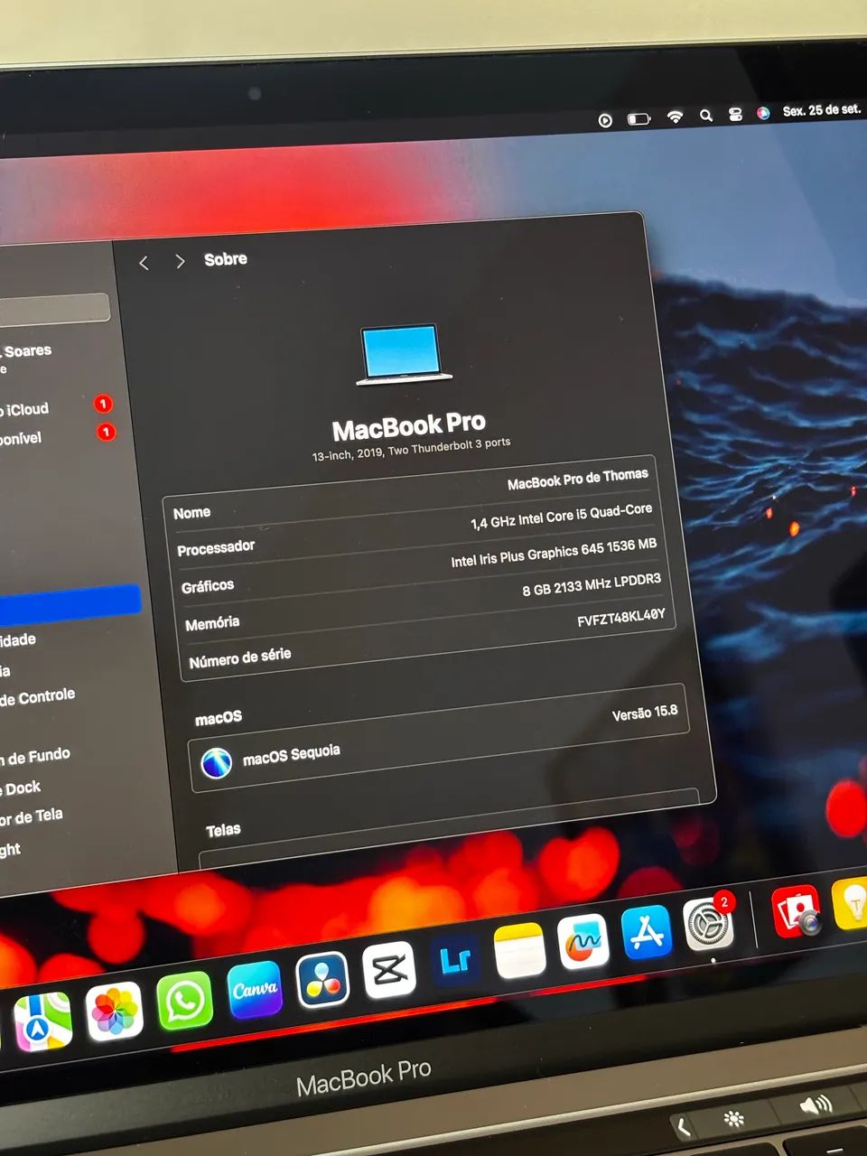 MacBook Pro 13 2019 | i5 Quad-Core | 8GB RAM | Retina - Estado