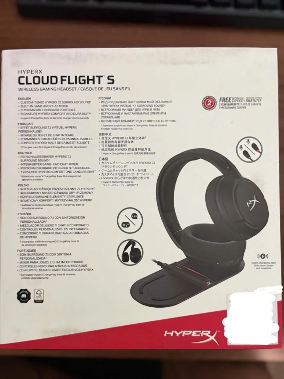 Headset HyperX Cloud Flight S Wireless 7.1 | Original | Excelente Estado - Foto 4