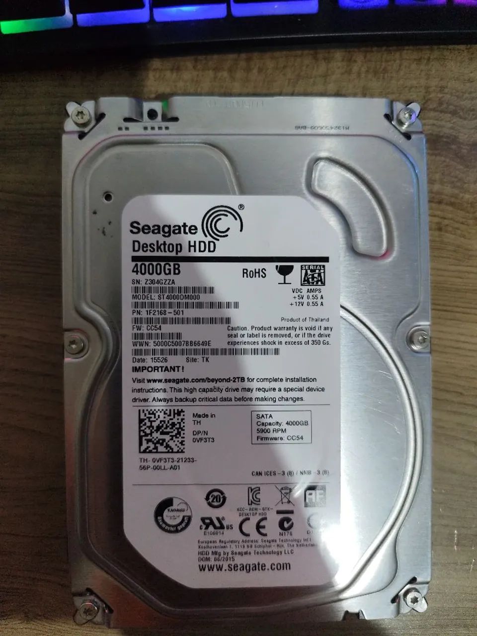 Hd Seagate 4tb *defeito 