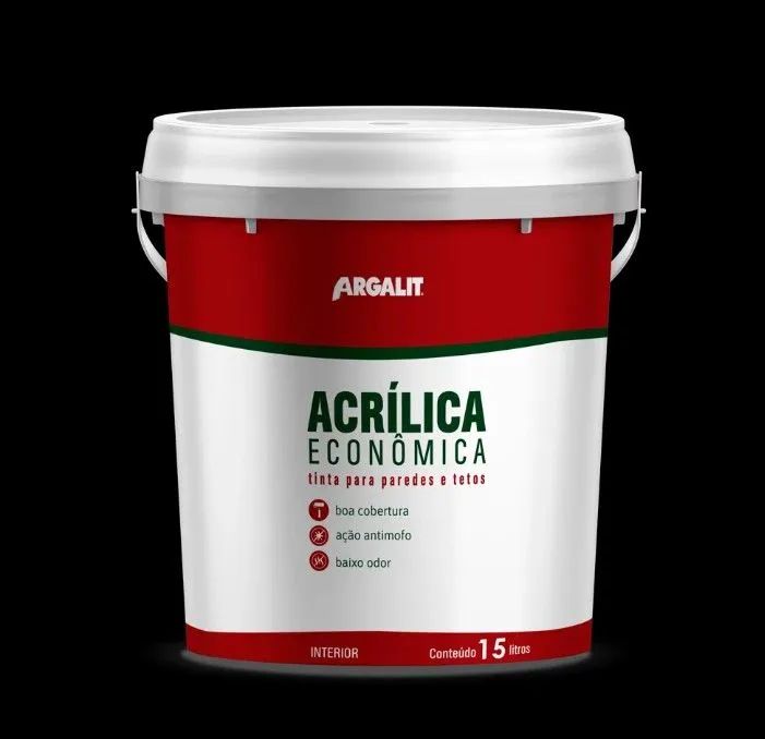 01 - Tinta acrílica Branco Neve Fosco 15 litros ARGALIT