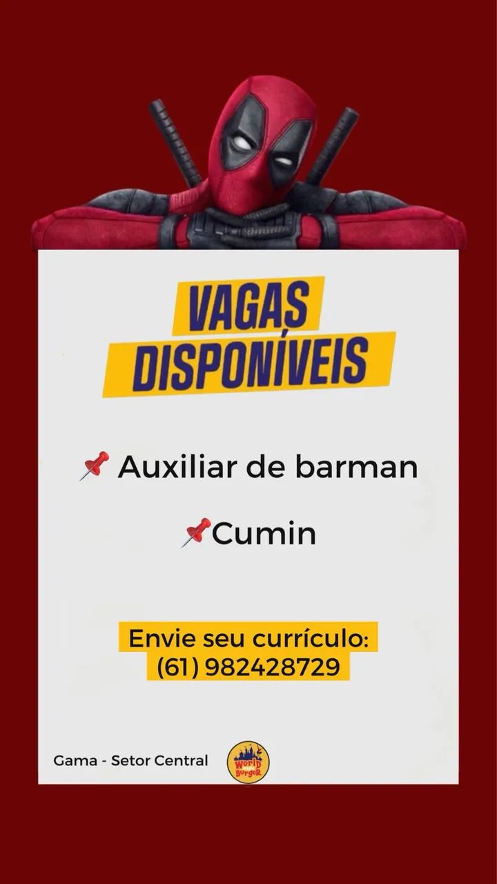 Vaga de emprego no Gama