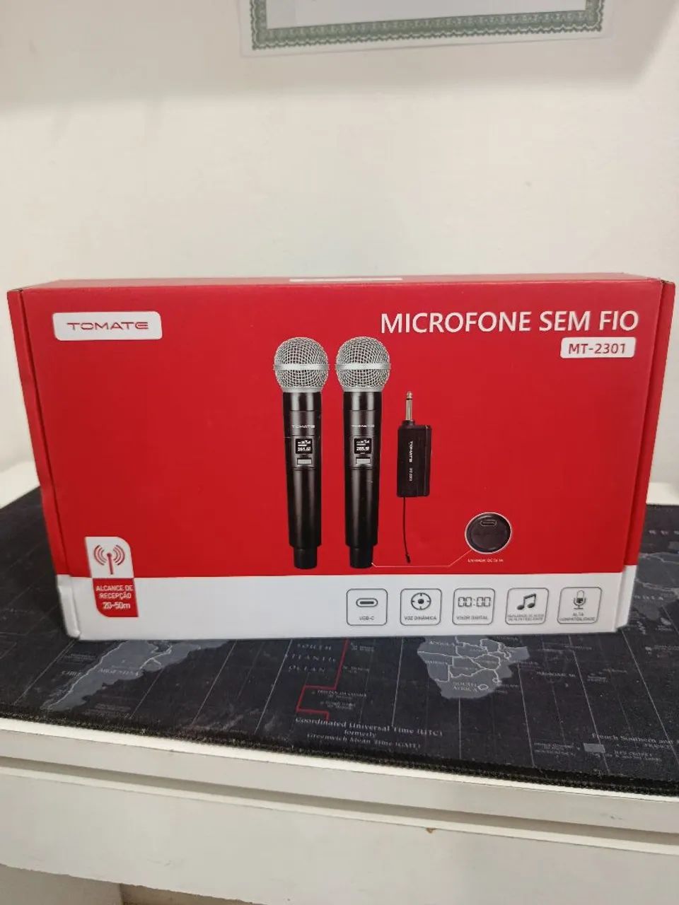 Microfone profissional duplo sem fio recarregável USB-C / SUPER PROMOÇÃO 