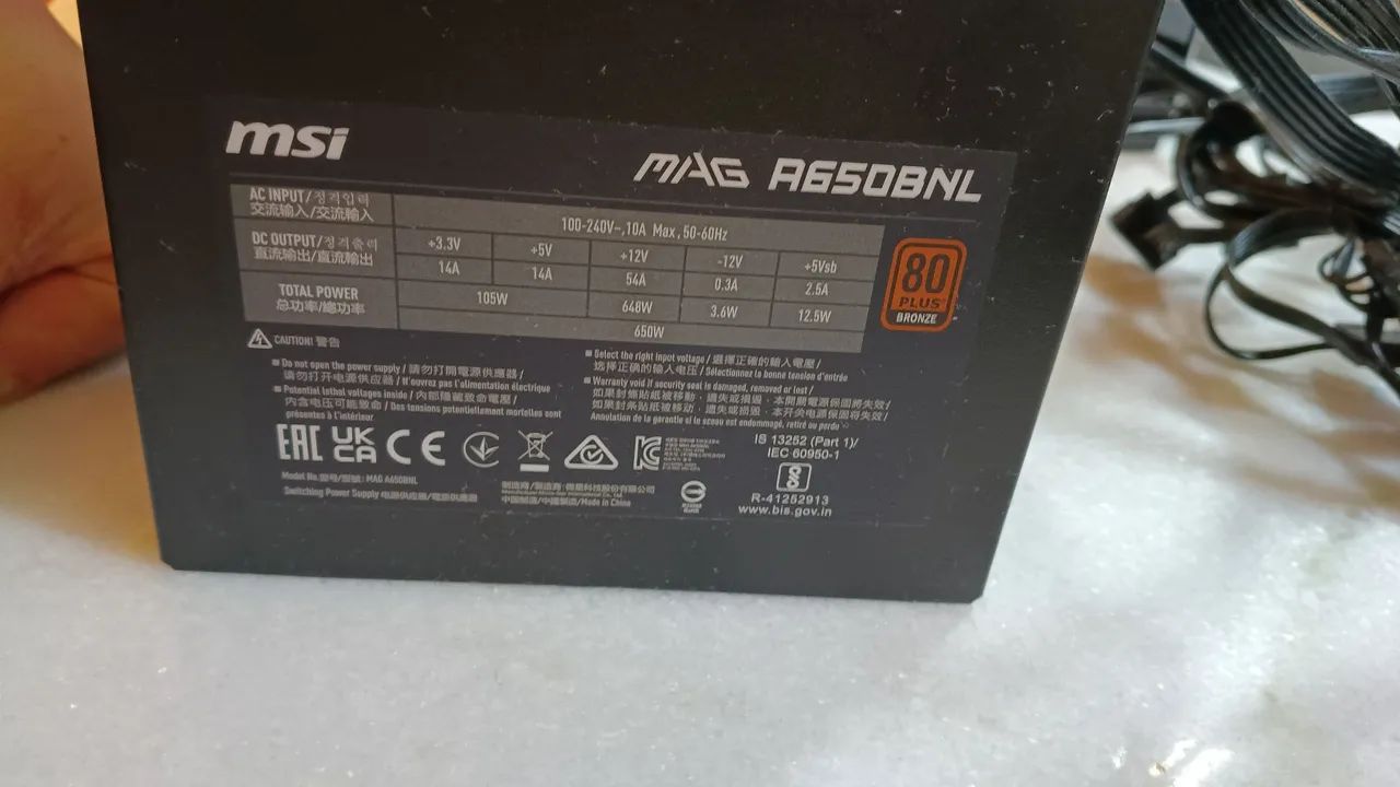 Fonte Msi Mag 650w Usado 7 meses  - Foto 2