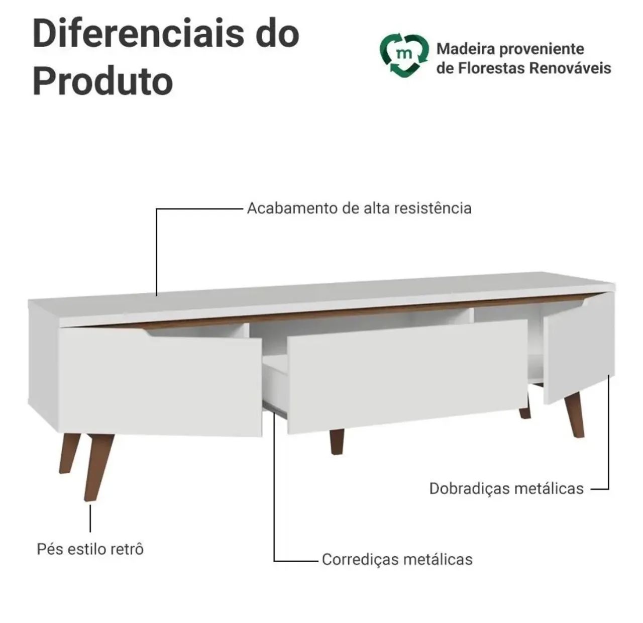 Rack para Tv até 75 polegadas Madesa - Foto 3
