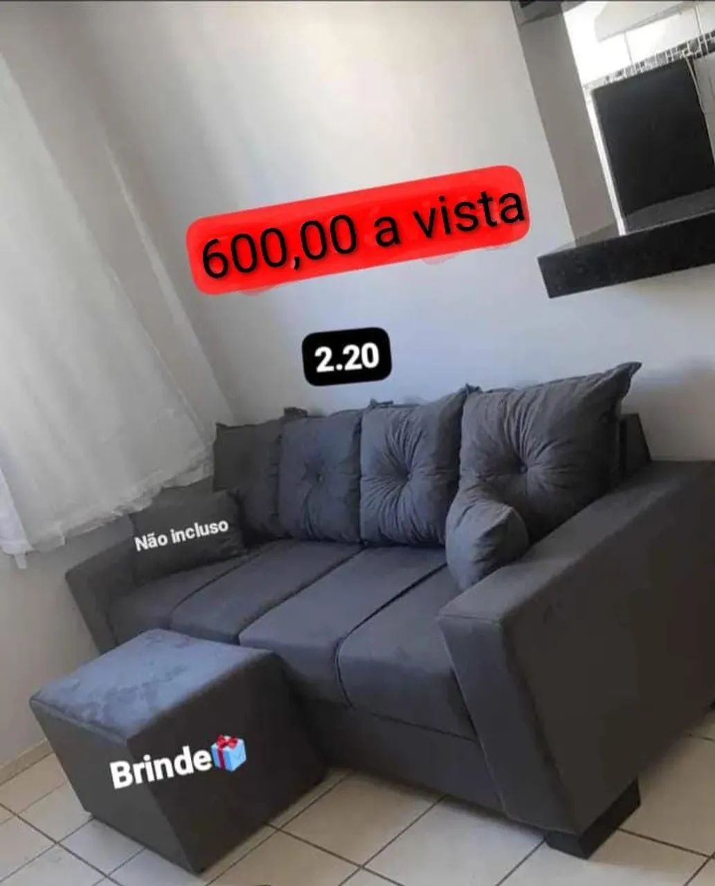 Sofa de 4 lugares na medida de 2.20 - Foto 2