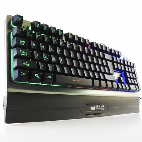 Teclado Gamer Luminoso Led Colorido Semi Mecânico Jogo - Foto 2