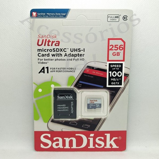 Cartão de Memória Sandisk Original - 256GB + Adaptador de brinde - Foto 3