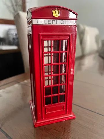 Porta moedas cofre cabine telefone Londres metal  - Foto 3