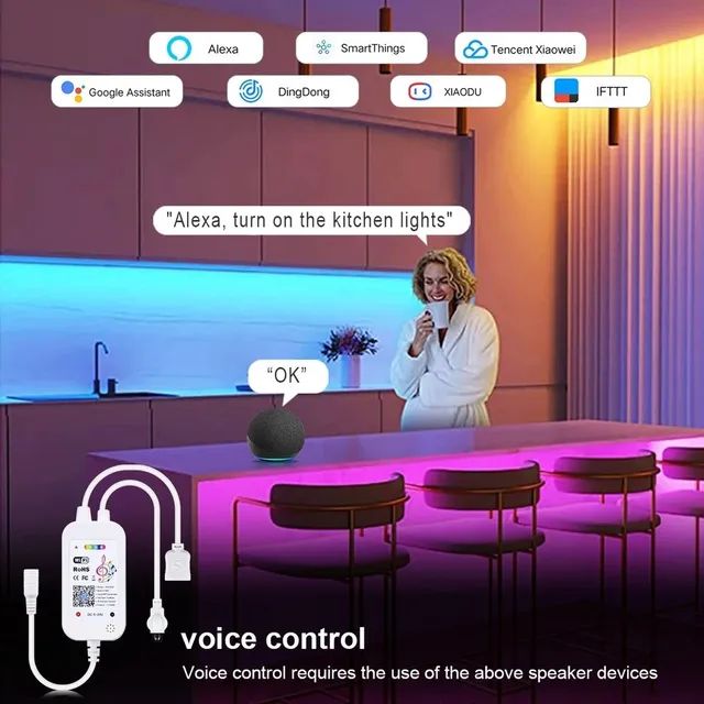 Controladora de Fitas de Led Wi-fi Tuya, Compatível com Alexa  - Foto 4