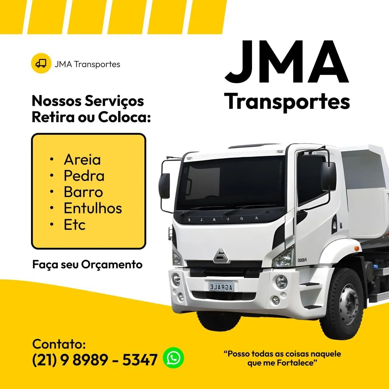 Transporte de Areia, Pedra, Barro e Entulho