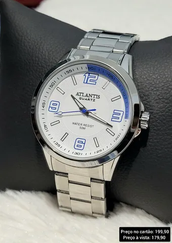 Relógio Masculino Prata Atlantis Original Premium