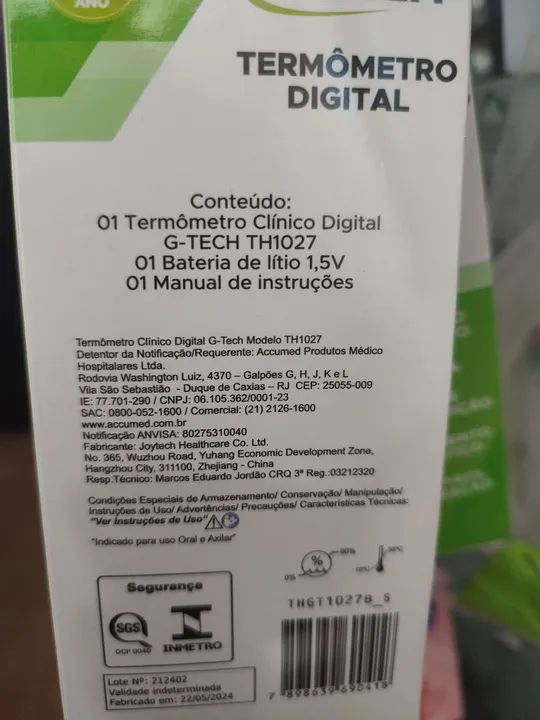 Termômetro Digital G-Tech - Novo - Foto 2