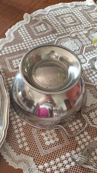 Jogo  Antigo aço inox 316L + petissquriras de cristal dos anos 60 - Foto 6