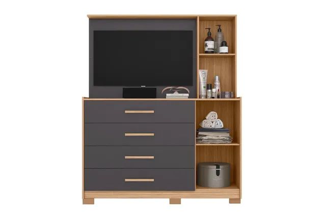 Cômoda Ilha Bela 4 gv e 2 portas e painel várias cores - Foto 4
