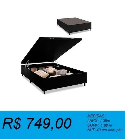 Base box de casal bau 