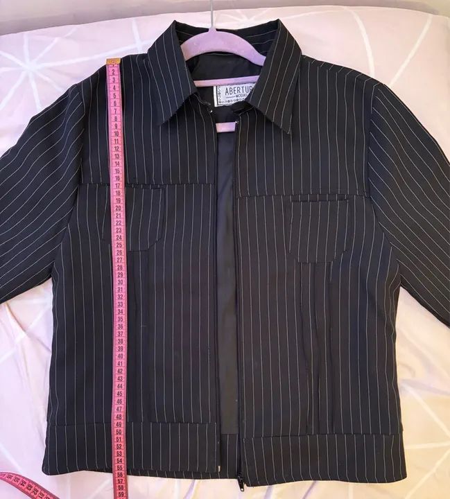 Blazer Listrado Preto e Branco - Foto 3