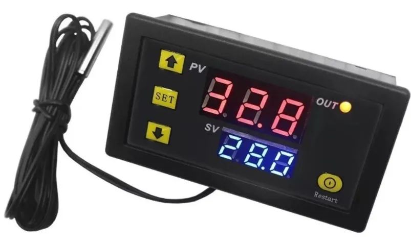 Controlador Digital De Temperatura 12V  W3230 Termostato Com Sensor Ntc A Prova COD-AM323  - Foto 2