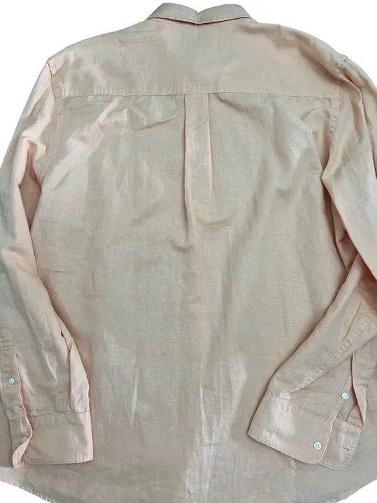 Camisa Zara linho e algodão laranja claro nova veste M - Foto 2