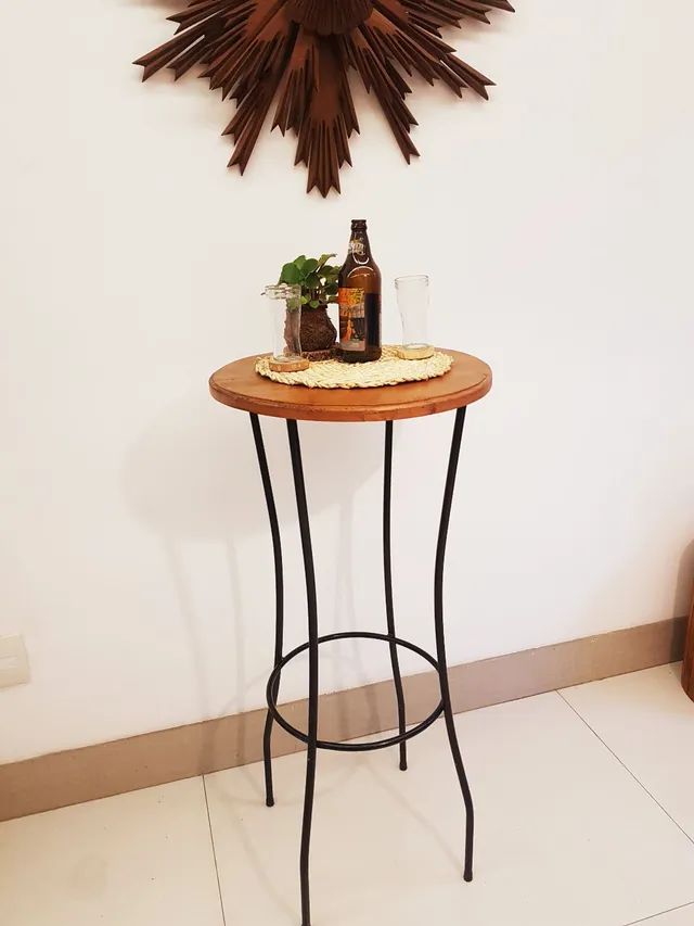 Mesa Bistrô Fixa Tampo 50cm Rústica 