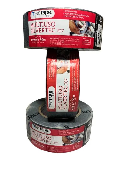 KIT 3 Fita Multiuso Silvertec 707 - 48mm x 50m - Impermeável - Foto 4