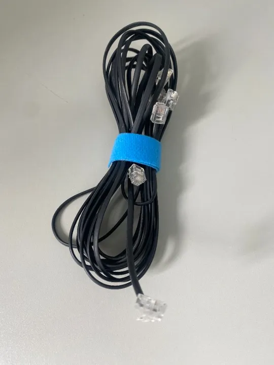 Cabo para telefone cordão preto liso