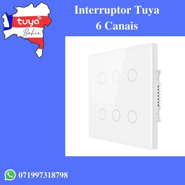 Interruptor Smart Tuya 6 Canais - Produto Original Tuya