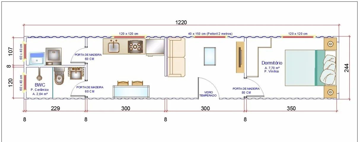 Casa com Container 40 Pés HC - Foto 3