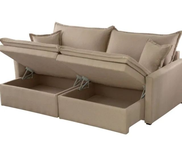 Sofá Cama Baú 2,10m D28 Lê Estofado Novo varios modelos - Foto 2