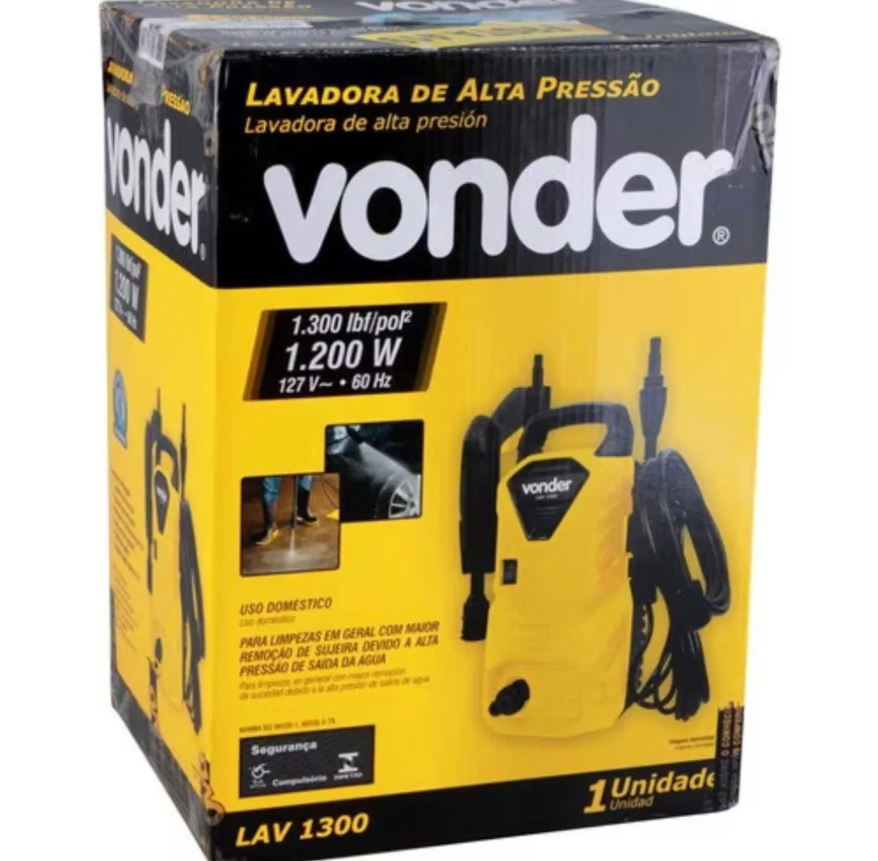 Lavadora de Alta Pressão Vonder 1.200W - 1.300 Lbf/Pol²