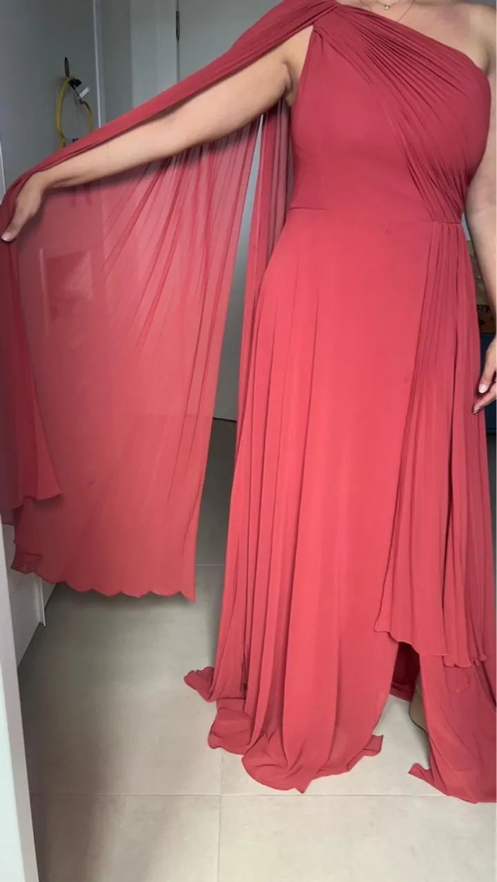 Vestido Longo de Festa - cor terracota - Foto 4