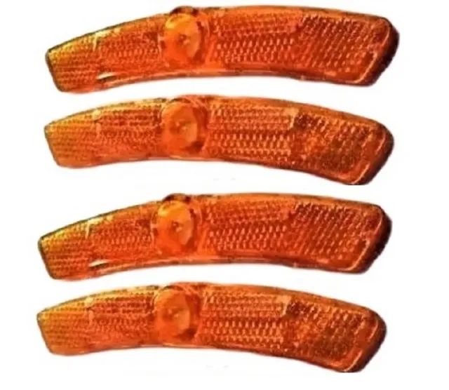 4 REFLETORES DE RAIOS DE BICICLETA COR LARANJA