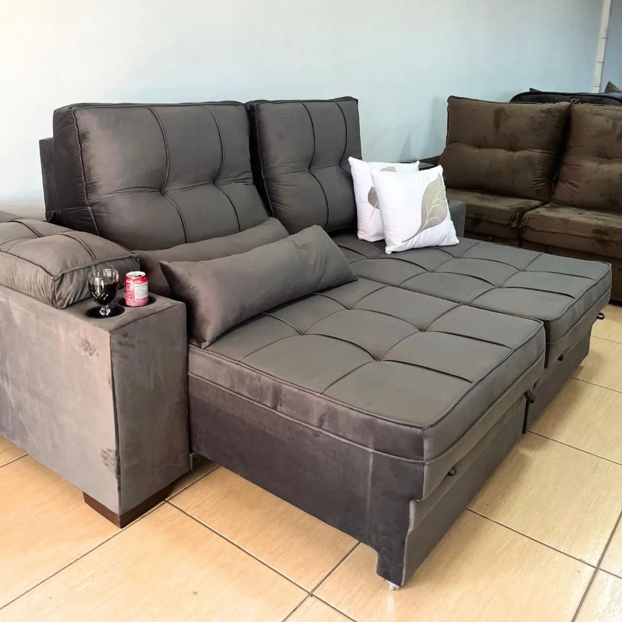 Sofá retrátil e reclinável com 2.50 de LARGURA  - Foto 3