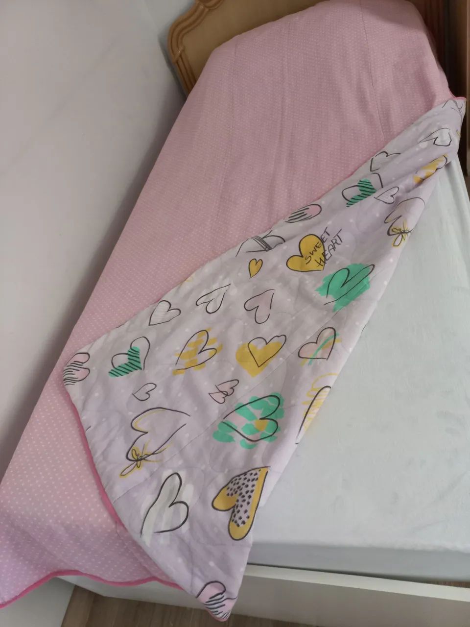 Cobre-leito solteiro dupla face 