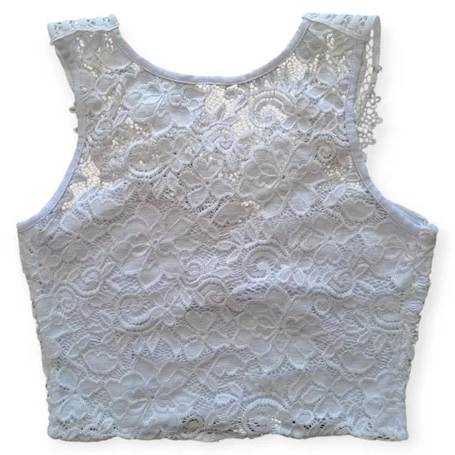 Mini Blusa de Renda Branca com Pérolas - Tamanho P - Foto 5