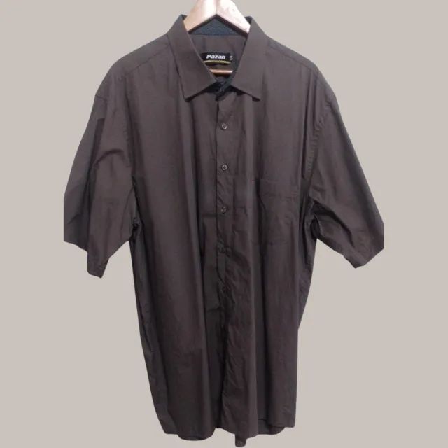 CAMISA SOCIAL MANGA CURTA- PLUS SIZE- MARROM